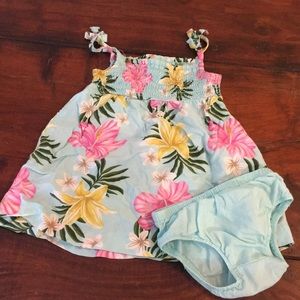 Carter’s Baby Girls Hawaiian Floral Dress Green